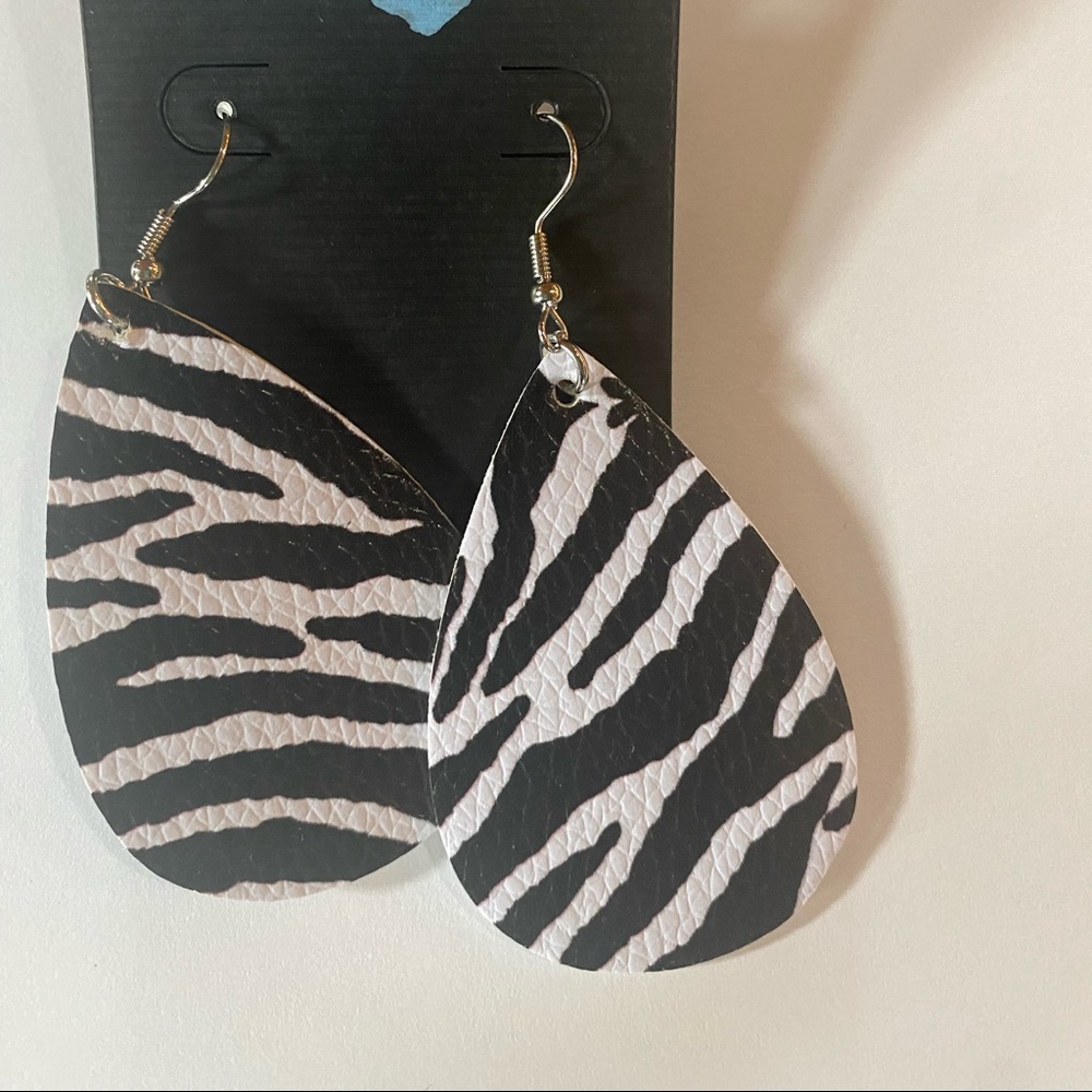 Zebra print earrings